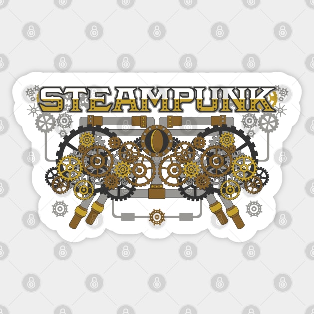 Steampunk Machine Sticker by RadStar